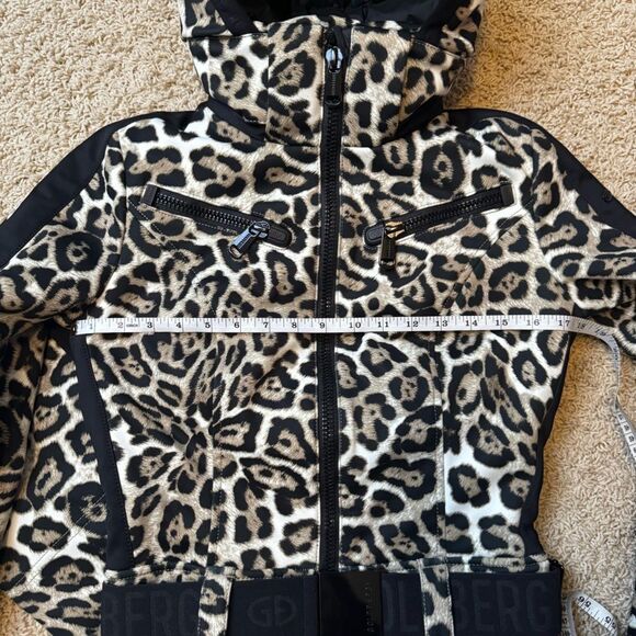 Goldbergh Ski Suit Jumpsuit Lynx Jaguar Leopard Roar Print US 8 Brown Black - Picture 5 of 11